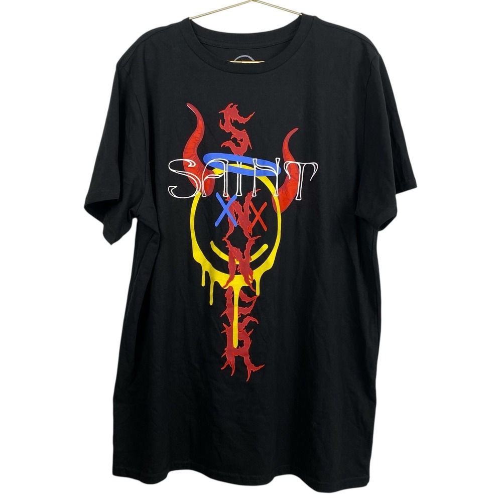 Saint LA‎ Devil Smiley Graphic Print Short Sleeve T-Shirt XXL 194